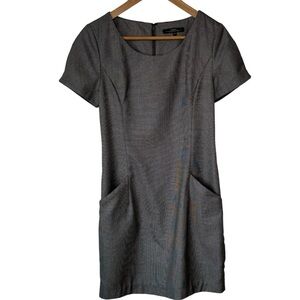 Weekend Max Mara Womens black white Sheath Short Sleeve Back Zipper  size medium